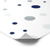 シルバー&ネイビーブルーバルーン |赤ちゃんシャワーへようこそ ポスター (角)