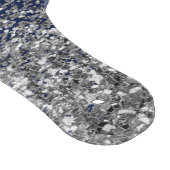 シルバー ネイビーブルー グリッター ガーリー モノグラム ネーム カッティングボード (角)