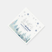 シルバー&ネイビーボーイウィンターオネダーランド1歳の誕生日 スタンダードカクテルナプキン (角)