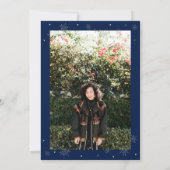 シルバー&ネイビーモダント写真大人誕生会 招待状 (裏面)