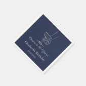 シルバー&ネイビー応援30年誕生日ナプキンス スタンダードカクテルナプキン (角)