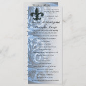 シルバー/ネイビー「アイアン（紋章の）フラ・ダ・リ」結婚式 プログラム (正面/裏面)