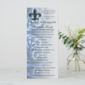 シルバー/ネイビー「アイアン（紋章の）フラ・ダ・リ」結婚式 プログラム (スタンド正面)