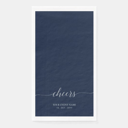 シルバー＆ネイビー エレガント スクリプト チェアーズ イベント パーティー (正面)