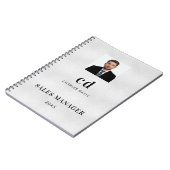 シルバー ネームイニシャル フォト ビジネス ノートブック (左側)