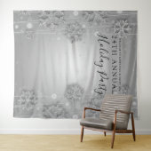 シルバー バックドロップ 企業の冬のホリデーパーティー タペストリー (インサイチュ(横))