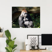 シルバー・バック・ゴリラの男性ポスター ポスター (ホームオフィス)