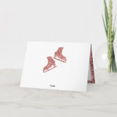 シルバー&バラスパークル-アイススケートで滑るホリデーカード シーズンカード (裏面)