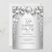 シルバー・バルーン・サプライズ55th誕生日パーティー 招待状 (正面)
