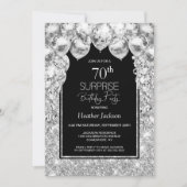 シルバー・バルーン・サプライズ70th誕生日パーティー 招待状 (正面)
