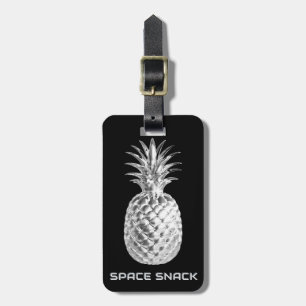 シルバー パイナップル スペース フード トロピカル フルーツ カスタム ラゲッジタグ
