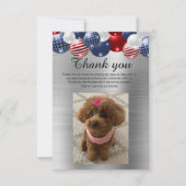 シルバー パトリオティック バルーン サンクス 招待状 (正面)