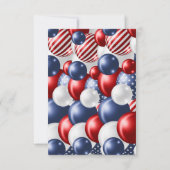 シルバー パトリオティック バルーン サンクス 招待状 (裏面)