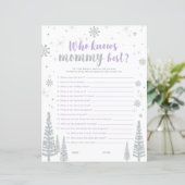 シルバー&パープルウィンターワンダーランド赤ちゃんシャワーゲーム (スタンド正面)