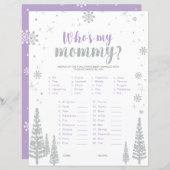 シルバー&パープルウィンターワンダーランド赤ちゃんシャワーゲーム (正面/裏面)