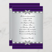 シルバー&パープルカクテルパーティの招待状 招待状 (正面/裏面)