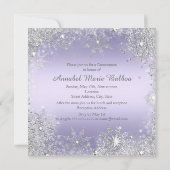 シルバー&パープルスパークルドレス&ティアラキンセアニェラ 招待状 (裏面)