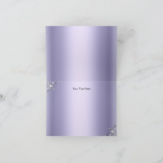 シルバー&パープルダマスクパールサンキューカード サンキューカード (内部)