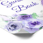 シルバー&パープルドレスクインセアニラゲストブック ポスター (角)