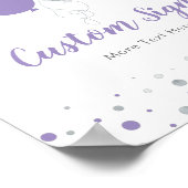 シルバー&パープルバルーンガールバースデーパーティーカスタム ポスター (角)