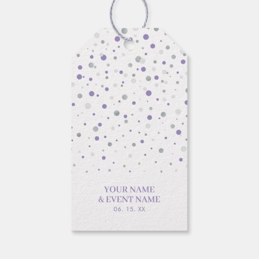 シルバー&パープルバルーンパーティーありがとうメッセージカード ギフトタグ (裏面)