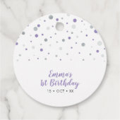 シルバー&パープルバルーンパーティーありがとうメッセージカード フェイバータグ (裏面)