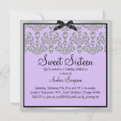シルバー&パープルフォーエバーダイアモンズスウィート16招待状 招待状 (正面)