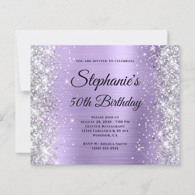 シルバー＋パープル＋ゴージャス＋モノグラム＋50歳の誕生日 (正面)