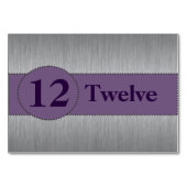 シルバー & パープル テーブル カード テンプレート (正面)