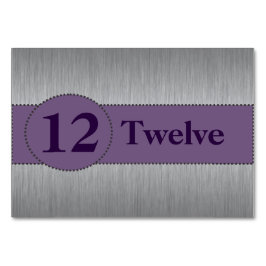 シルバー & パープル テーブル カード テンプレート