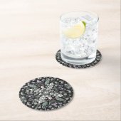 シルバー パープル デコレーションペーパーコースター ラウンドペーパーコースター (インサイチュ)