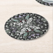 シルバー パープル デコレーションペーパーコースター ラウンドペーパーコースター (アングル)