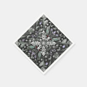 シルバー パープル デコレーション ナプキン スタンダードカクテルナプキン (角)