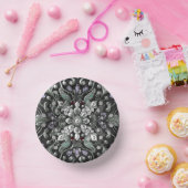 シルバー パープル デコレーション ペーパー ボウル (パーティー)