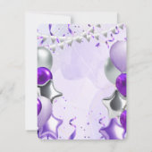 シルバー & パープル 招待状 (裏面)