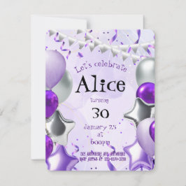 シルバー & パープル 招待状