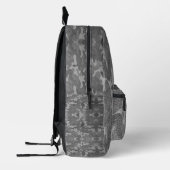 シルバー&パールカモフラージュグリッターイニシャル入り プリントバックパック (左)