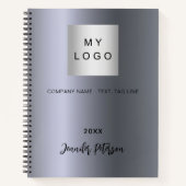 シルバー ビジネス ロゴ名 ノートブック (正面)