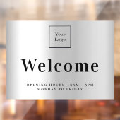 シルバー ビジネス ロゴ ウェルカム オープニング アワー ウィンドウサイン (シート2)