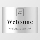 シルバー ビジネス ロゴ ウェルカム オープニング アワー ウィンドウサイン (シート)