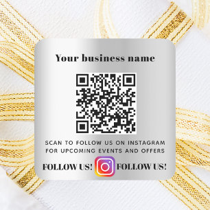 シルバー・ビジネスQRコードInstagram 後を追 スクエアシール