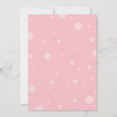 シルバー&ピンクのウィンターワンダーランドの女の子のベビーシャワー 招待状 (裏面)