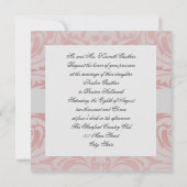 シルバー&ピンクのモノグラムダマスク結婚式招待状 招待状 (裏面)