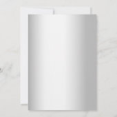 シルバー ピンクの花 25周年記念結婚式 招待状 (裏面)