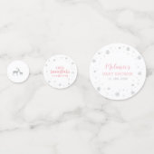 シルバー&ピンクウィンタースノーフレークガールベビーシャワー コンフェッティ (正面)