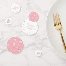 シルバー&ピンクウィンタースノーフレークガールベビーシャワー