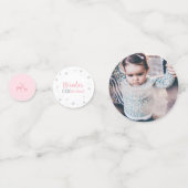 シルバー&ピンクウィンターワンダーランドガール1st誕生日 コンフェッティ (正面)