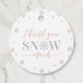 シルバー&ピンクウィンターワンダーランドパーティーありがとう フェイバータグ