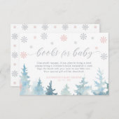 シルバー&ピンクウィンターワンダーランドブックスベビー エンクロージャーカード (正面/裏面)