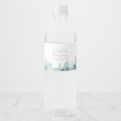 シルバー&ピンクウィンターワンダーランド誕生日パーティー ペットボトルラベル (正面)